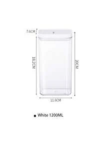 Japanese Thick Airtight Transparent Square Storage Jars/Containers For Grains, Spices & Food, Moisture-Proof Kitchen Canister - White - View 13