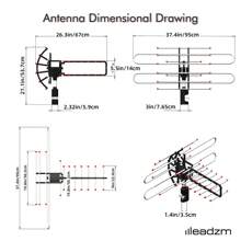 Plus 360°Rotation UV Dual Frequency 45-230MHz 15-22dB 42.65ft Cable Outdoor Antenna,High Gain Amplifier And Low-Noise Amplifier, Capable Of Receiving Digital HDTV UHF/VHF Signals Within 150 Miles, Supporting 2 Televisions - 174-860MHz - Xem 2