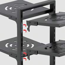 Double Sided 3+4 Multi-Layer Kitchen Utensil Rack, Cabinet Utensil Sorting Rack, Heavy-Duty Utensil Rack For Storage Under The Sink, Adjustable Metal Utensil Rack And Lid Rack For Kitchen Sorting And Storage, Quick AccessHome Decor, Party Storage, Christmas Storage, New Year Storage - Black - View 7