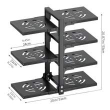 Double Sided 3+4 Multi-Layer Kitchen Utensil Rack, Cabinet Utensil Sorting Rack, Heavy-Duty Utensil Rack For Storage Under The Sink, Adjustable Metal Utensil Rack And Lid Rack For Kitchen Sorting And Storage, Quick AccessHome Decor, Party Storage, Christmas Storage, New Year Storage - Black - View 2