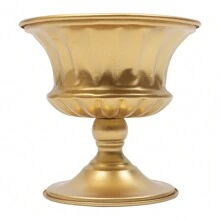 10 Pcs Small Gold Vases For Centerpieces -Metal Compote Vase, 5.9 Inch Trumpet Vase Urns, Wedding Centerpieces For Tables, Pedestal Vase Flower Holder For Birthday, Event, Home Decoration - 亮金 - 查看 6