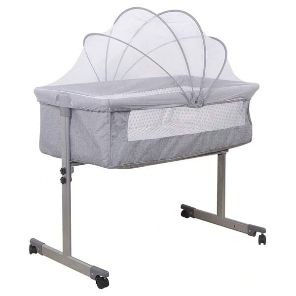 Cuna, cuna para bebé, cama modular para bebé, cuna con mosquitera, cuna de viaje con colchón, cama de viaje para niños, ajuste de altura, cuna móvil
