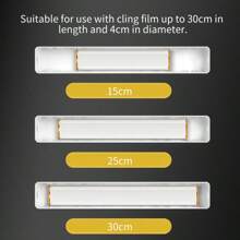 1Pc Kitchen Wrap Dispenser, Kitchen Storage Rack, Cling Film Cutter, Wrap Cutter, Cling FilmCutter Box, Magnetic Cling Film Cutter Box For Fridge, Wrap Cutter Refrigerator, Magnetic Kitchen Cling Film Cutter, Baking Paper And Tinfoil Dispenser For Kitchen Drawer, Kitchen Accessories - Multicolor - View 5