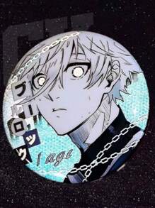 Blue Zone Football Anime Peripheral Badge, Blue Lock Awakening Double Flash Badge Series, Suitable For Gifts, Collection, Indoor Decoration, Backpack Decor