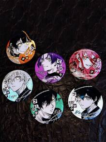 Blue Zone Football Anime Peripheral Badge, Blue Lock Awakening Double Flash Badge Series, Suitable For Gifts, Collection, Indoor Decoration, Backpack Decor