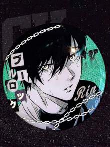 Blue Zone Football Anime Peripheral Badge, Blue Lock Awakening Double Flash Badge Series, Suitable For Gifts, Collection, Indoor Decoration, Backpack Decor