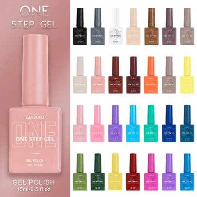 Set di smalto gel 3 in 1 (senza bisogno di top coat e base) con 27 colori da 15ml, smalto gel semi-permanente con finitura lucida, glitter e paillettes, smalto UV resistente, per manicure e arte di unghie, colore solido in un unico flacone