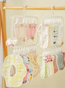 1/2/3pcs Versatile Plastic Hanger Storage Box - Ideal Organizer For Underwear, Socks & Accessories | Space-Saving Solution For Dorms | Multi-Functional Clothes And Accessory Clamp Rack"
