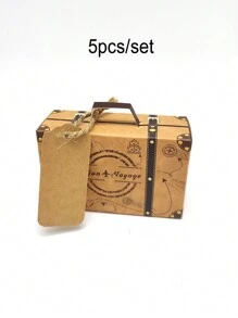Maleta, caja de dulces, caja de regalo, caja de recuerdos de boda, suministros para fiestas, accesorios de repostería, suministros para bodas y cumpleaños, decoraciones para el hogar y fiestas - Caqui - Ver 14
