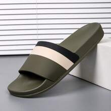 Dép lê kẻ sọc đế dày mới 2024 cho nam, Dép xỏ ngón chống trượt đi biển trong nhà/ngoài trời, Dép lê đi trong nhà cho cặp đôi, Cỡ lớn 47 - màu xanh lá - Xem 5