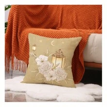 4 件套金色星星月光抱枕套浅月星星方形枕套亚麻拉链靠垫套沙发汽车客厅家居装饰枕套单面无枕芯