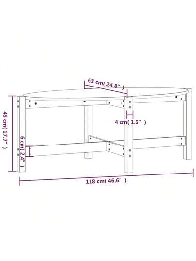 VidaXL Coffee Tafel 118x63x45 Cm Solid Pine Wood Grijs view 8