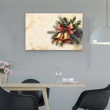 Classic Christmas Bells Canvas Poster, Winter Holiday Wall Decor, Suitable For Home And Office