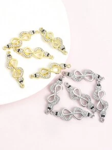 10 件欧美流行无限符号设计水钻镶嵌蛇形连接器男女个性珠宝配饰创意朋克风格手链项链脚链等链饰 DIY 链饰吊坠