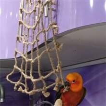 Red de escalada para loros de 40*40cm, juguete para pájaros, red de columpio, red de soporte para pájaros, hamaca con gancho, juguetes colgantes para pájaros, juguetes para masticar y morder - 40x40cm - Ver 5
