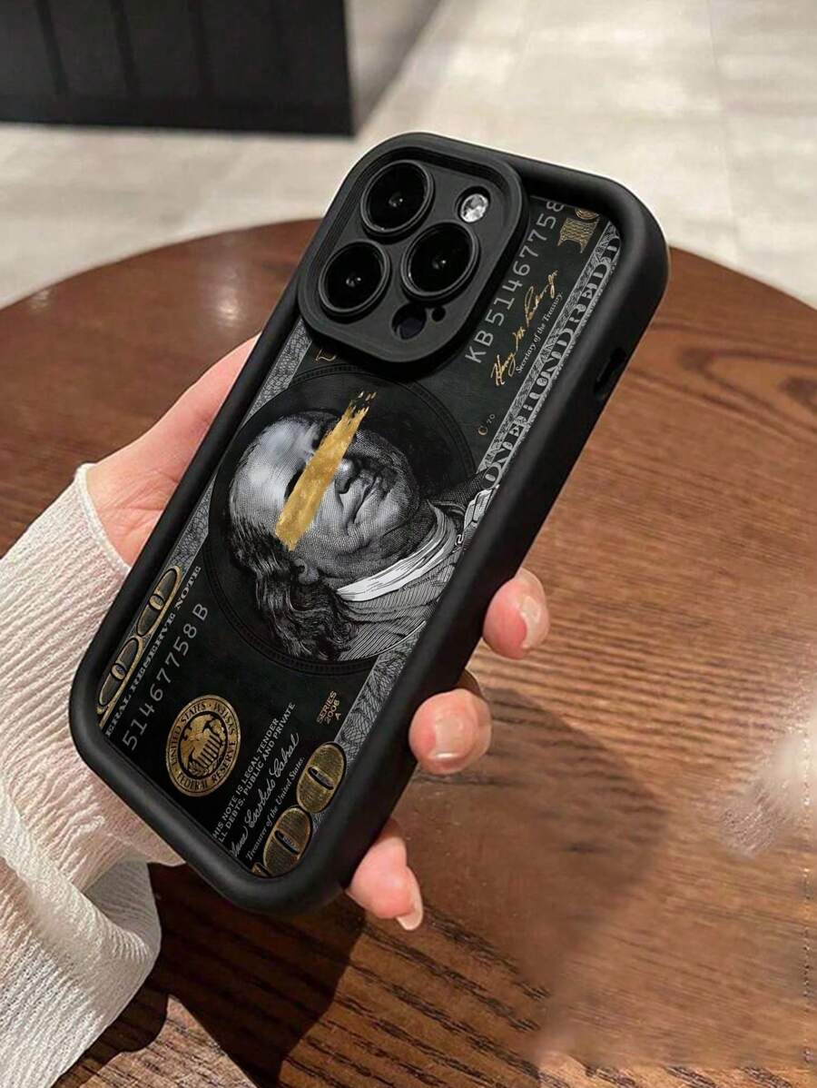 1 pieza Funda de teléfono con textura antideslizante y estampado de dólar de alta gama pintada a mano y colorida compatible con iPhone 16/11/16pro/16plus/16promax/16e/15Promax/13/14/12/XS/XR/7G/8P, Galaxy S25/S25PLUS/S25 Ultra/A16/A36/A26/A56/A50/A12/A32/A52/A72/A51/A21S/A13/A14/S24/S24PLUS/S24Ultra,S22/A52/A53/A54/A55