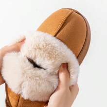 2024 High Quality Of  Women's Fashion Snow Boots Fluffy Plush Faux Fur Soft Slippers Winter Indoor Comfortable Home Men's Shoes - 杏色 - 查看 7