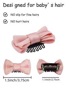 16pcs Of 16 Color Handmade Children's Hair Comb Accessories, 2-Inch Cute Double-Layer Hair Clips,Buckle Hair Clips, Girls Exquisite Gift - Multicolor - View 4