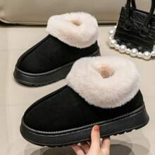 2024 High Quality Of  Women's Fashion Snow Boots Fluffy Plush Faux Fur Soft Slippers Winter Indoor Comfortable Home Men's Shoes - 杏色 - 查看 4