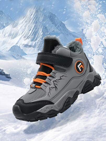 Ghete de drumeție pentru adolescenți, căptușite termic, călduroase, antiderapante, pentru zăpadă