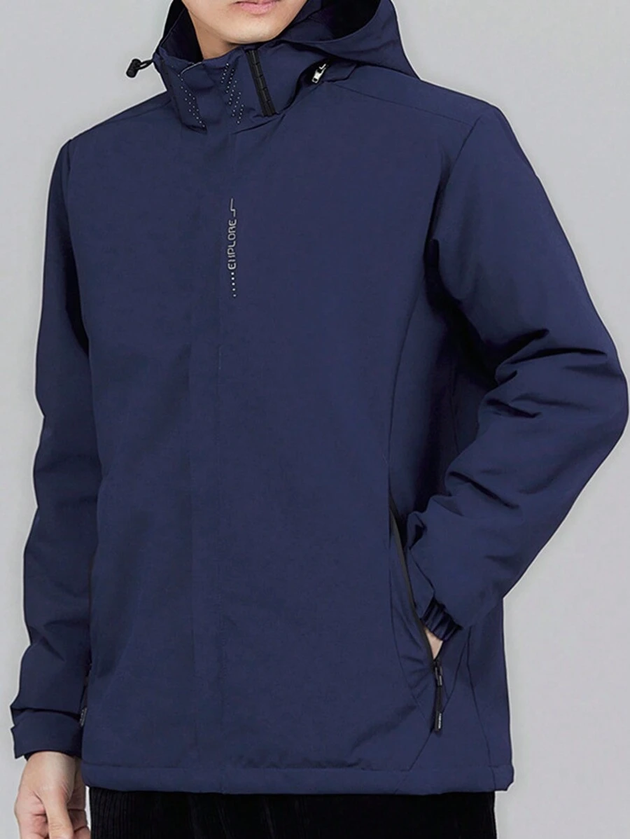 Chaqueta Impermeable Ligero Chamarra Para Hombre Exterior - Azul Marino - Ver 1