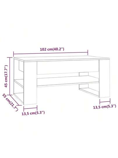 VidaXL Coffee Tafel 102x55x45 Cm Processed Wood Sonoma Oak view 2