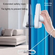 1 pieza Limpiacristales magnético doble cara para edificios de gran altura, herramienta de limpieza de vidrio con imán potente para sala de estar, dormitorio, baño - Material de plástico - Blanco - Ver 4