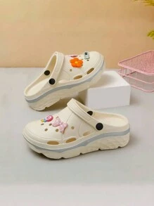 Soft Anti-Slip Thick Bottom Breathable Versatile Slip-On Sandals For Girl - Beige - View 2