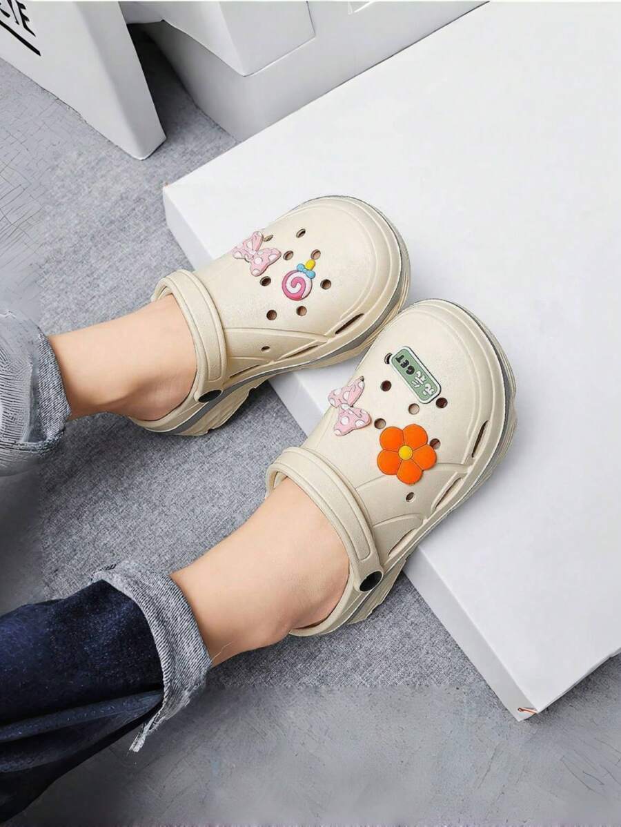 Soft Anti-Slip Thick Bottom Breathable Versatile Slip-On Sandals For Girl - Beige - View 1