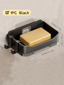 1 pezzo Portasaponetta in acciaio inossidabile per doccia, senza foratura, portasaponetta in metallo montato a parete,portasaponetta quadrato, portasaponetta adesivo per parete, portasaponetta per bagno/cucina/parete doccia/spugna, salvaspazio