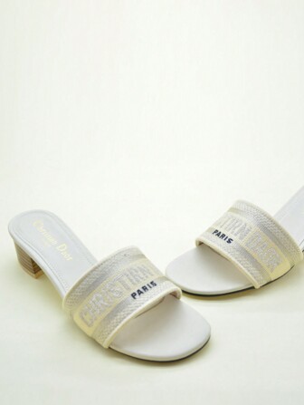 Women's Chunky Heel Casual Strap Slip-On Sandals, Versatile Outdoor Slippers