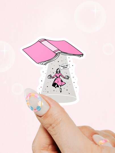 1 Stück "Nimm mich mit" Buch-Witzige süße Aufkleber, Buchliebhaber Aufkleber, Vinyl Aufkleber, Aufkleber für Wasserflaschen, Notizbuch Aufkleber, tolles Geschenk für Buchliebhaber Freunde