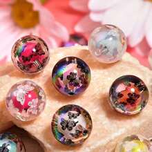 10pcs 16mm Black & White Butterfly Pattern Acrylic Double-Layer Beads, Suitable For DIY Jewelry Making, Such As Pen Decorations, Necklaces, Bracelets And Other Handicraft Materials - 10pcs - View 7