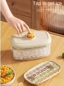 带盖托盘的塑料冷冻模具，适用于软饮料和威士忌，厨房必需品，按压式冷冻模具，家用冷冻储存盒，储存模型，冷冻盒 - 彩色 - 查看 5
