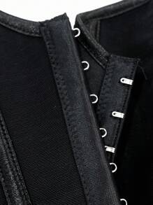 1 Stück Damen Shapewear Korsett mit 14 Stahlfedereinsätzen und vorderer Hakenverschlussing, rückwärtig mit Schnürbändern, komfortables und minimalistisches elegantes Design