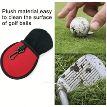 1pc Portable Golf Ball Cleaning Bag, Velvet Lined Cleaning Pouch With Clip & Hook For Golf Clubs And Balls, Detachable And Reusable, Perfect Gift For Golfers, Golf Accessories & Outdoor Sports