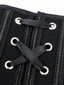 1 Stück Damen Shapewear Korsett mit 14 Stahlfedereinsätzen und vorderer Hakenverschlussing, rückwärtig mit Schnürbändern, komfortables und minimalistisches elegantes Design