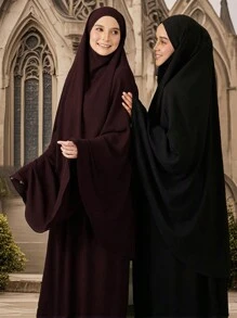 1pc Muslim Women Solid Color Crystal Linen Simple Shawl, Fashionable Versatile Headscarf, Convenient For Outdoor Prayer, Sun Protection, Breathable Niqab - Head Scarf - View 7