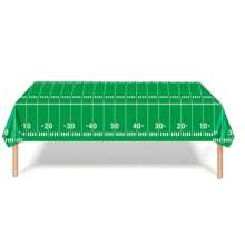 1/3 Manteles de fiesta de fútbol con temática deportiva, decoración de fiesta de rugby americano, mantel desechable de plástico para mesa de día de juego, suministros para fiesta de "tailgate" - 54x108 pulgadas - Multicolor - Ver 10