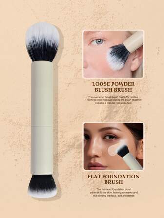 1pc Double-Ended Brush,Makeup Brushes,Multi-Function Cosmetic Brush For Foundation Brush Concealer Brush Highlight Blush.Holiday Make Up Brushes.,Foundation Brush,Concealer Brush,Blush Brush,Contour Brush,Blush Brush,Bronzer Brush,Powder Brush,Foundation Brush,Blush Brush