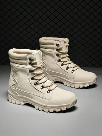 Botas de entrenamiento para exteriores de talla grande unisex para primavera/verano/otoño, botas militares, botas de senderismo, zapatillas, zapatos de moda con cordones, botas antideslizantes para exteriores, botas de senderismo casuales