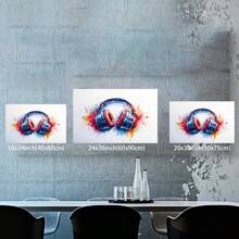 Graffiti Headphone Art Poster, Colorful Headphone Design, Music Theme Canvas Art, For Home, Bedroom, And Game Room