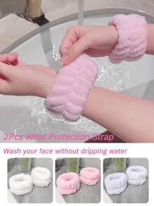 1/4/6pcs Wrist Protection Strap Wash Face Wristband God Water Absorption To Cuffs Sports Wiping Sweat Bracelet Sweat Sleeve Sleeve Cover Wash Anti Wet Sleeve Wrist Protection Water Absorption Band To Prevent Liquid Overflow - Multicolor - View 3