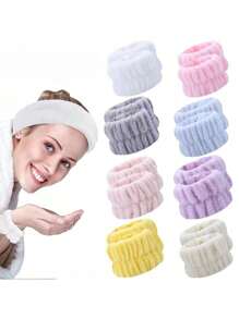 1/4/6pcs Wrist Protection Strap Wash Face Wristband God Water Absorption To Cuffs Sports Wiping Sweat Bracelet Sweat Sleeve Sleeve Cover Wash Anti Wet Sleeve Wrist Protection Water Absorption Band To Prevent Liquid Overflow - Multicolor - View 1