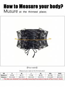 1pc Women's Dark Fashion Vintage Elastic Waist Cincher Corset, Suitable For Halloween Night Party Or Daily Wear - Black - View 9