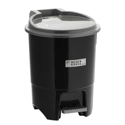 Kit 2 Lixeiras com Pedal 12,5 L Black Steel Reforçada