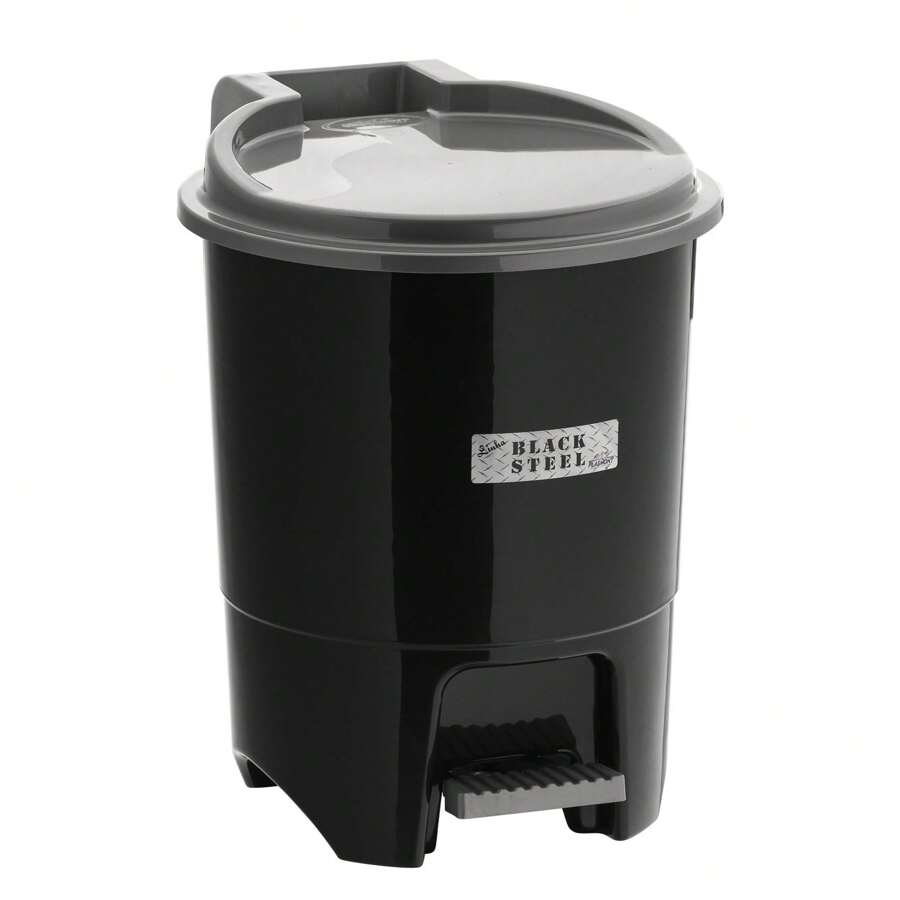 Kit 2 Lixeiras com Pedal 12,5 L Black Steel Reforçada