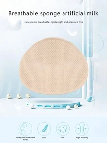 ANGDIE 1pc Cotton Spiral Shaped Fake Breast, Lightweight Prosthetic Breast For Post-Surgery Use, Latex Foam Padded Bra Insert - Beige - View 3