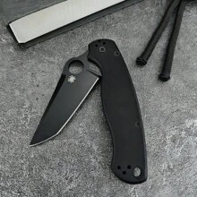 C81 Bearing Folding Knife G10 Black Handle Outdoor Tactical Survival Knife Camping Hunting Portable Pocket Knife Knives - Tổng chiều dài 20,9cm Chiều dài lưỡi dao 8,7cm Chiều dài tay cầm 12,2cm - Xem 7