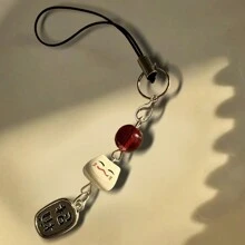 1个幸运金色宝藏手机挂绳钥匙扣，可爱陶瓷造型，适用于手机、包包、汽车、校园、卡通、哥特、Y2K风格 - 多色 - 查看 2